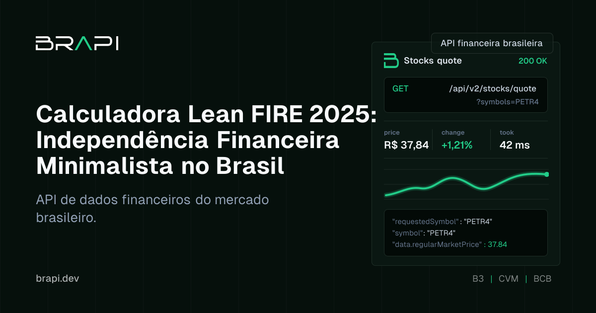 Calculadora Lean FIRE 2025: Independência Financeira Minimalista no ...