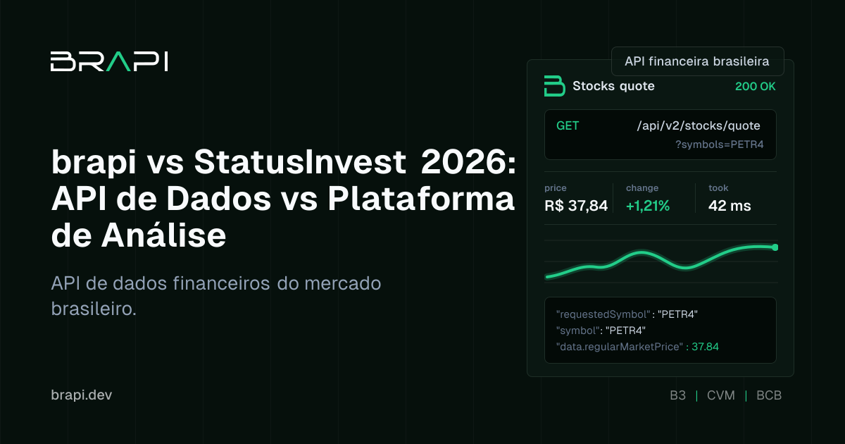 brapi vs StatusInvest 2026: API de Dados vs Plataforma de Análise ...